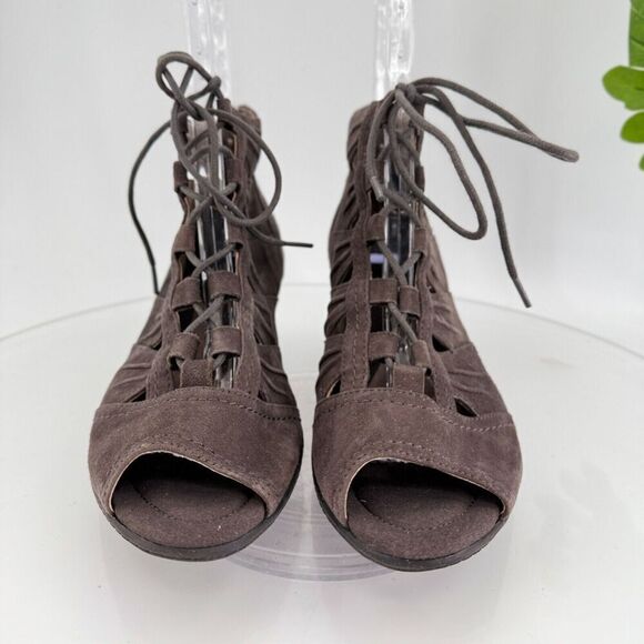 Earth Women's Aurora Sandal Size 8 Block Heel Slingback Open Toe Brown Shoes - Picture 3 of 14